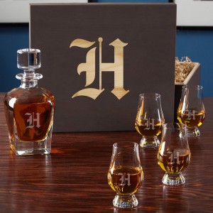 Home Wet Bar 6 Piece Personalized Whiskey Decanter Set HWTB1155